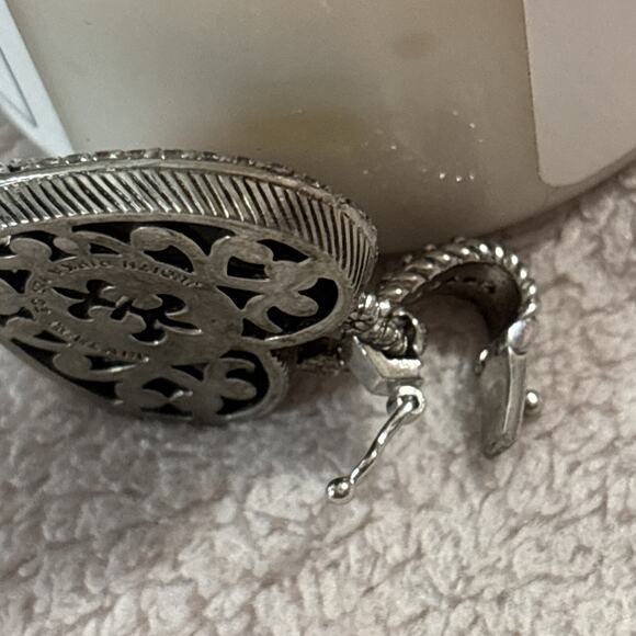 Judith Ripka Sterling Silver Pink Quartz and Diamonique Heart Pendant Enhancer - Picture 4 of 5